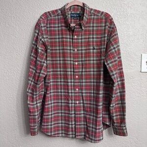 Ralph Lauren Classic Fit Shirt Men’s 2XL Red Green Holiday Plaid 100% Cotton